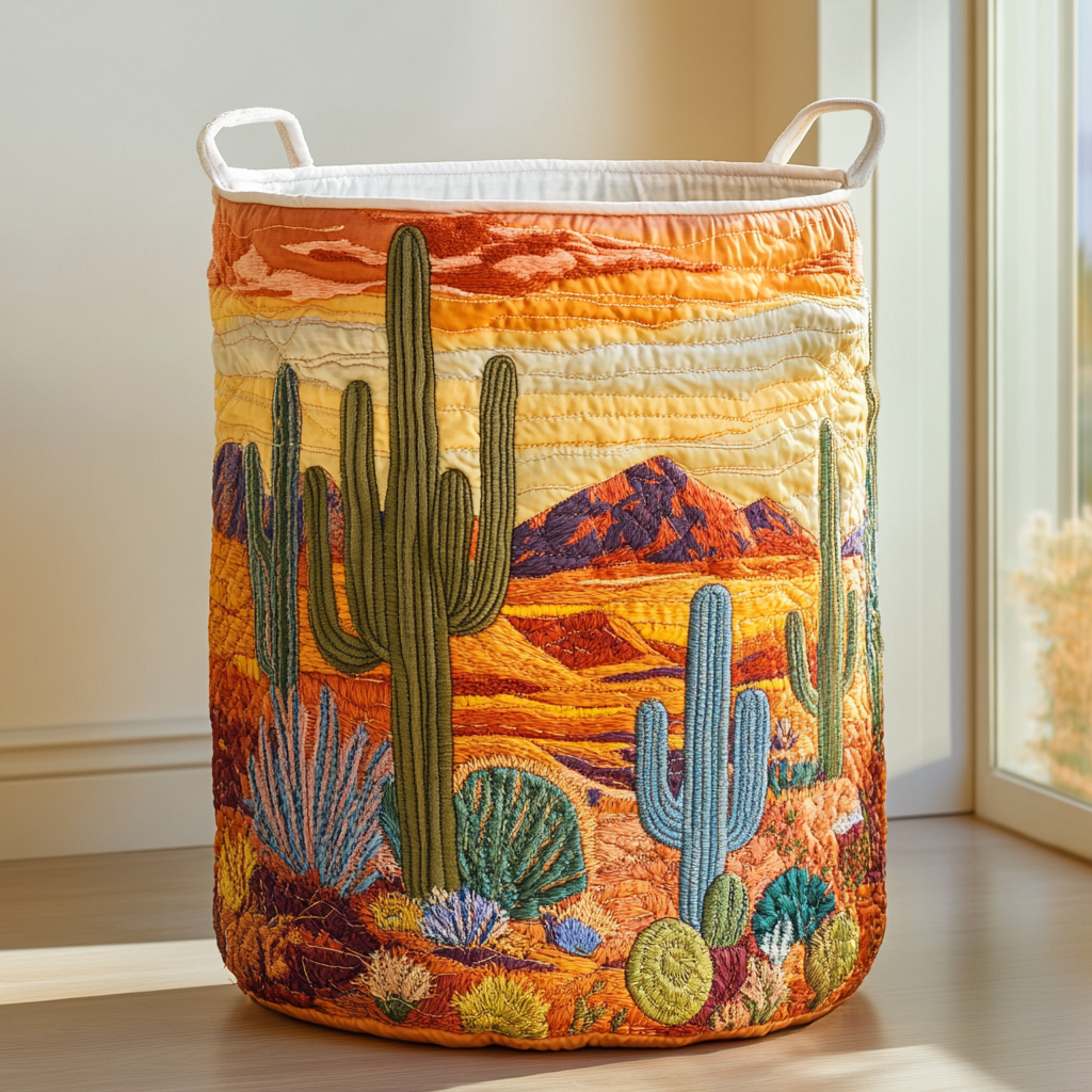 Cactus Bloom Laundry Basket Laundry Gifts, Housewarming Gift Ideas, Mother's Day Gifts