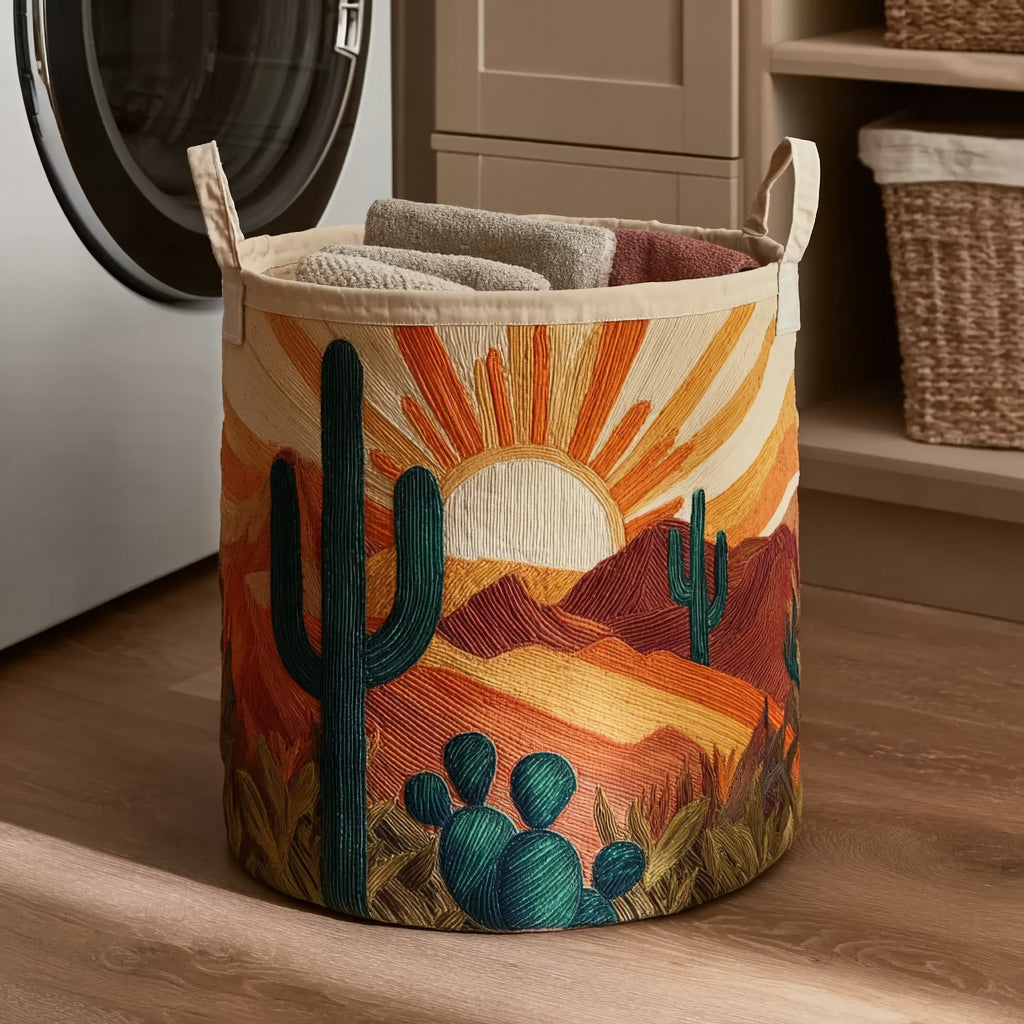 Cactus Desert Dawn Laundry Basket Laundry Gifts, Housewarming Gift Ideas, Mother's Day Gifts
