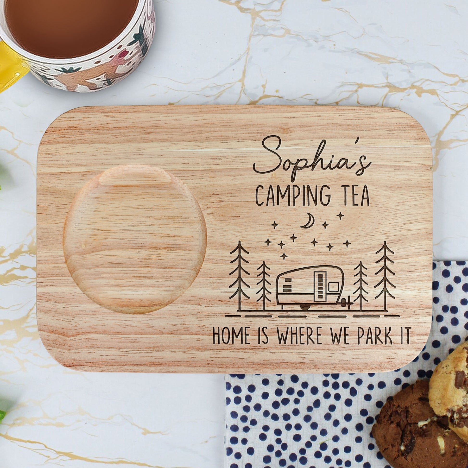 Personalized Home Is Where We Park It Cutting Board, Mother's Day Gift, Gift For Mom
