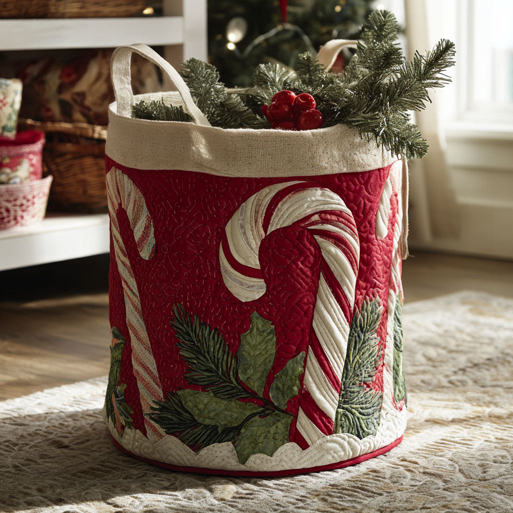 Candy Cane Whimsy Laundry Basket Laundry Gifts, Housewarming Gift Ideas, Mother's Day Gifts