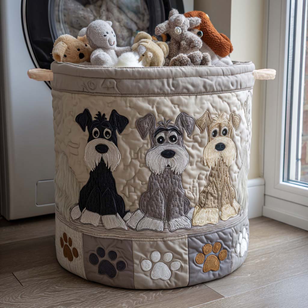 Cartoon Schnauzer Laundry Basket Laundry Gifts, Housewarming Gift Ideas, Mother's Day Gifts