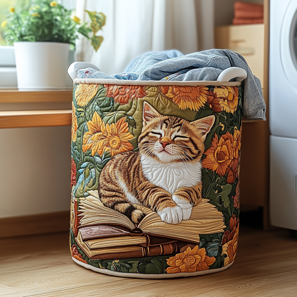 Cat Blossom Laundry Basket Laundry Gifts, Housewarming Gift Ideas, Mother's Day Gifts