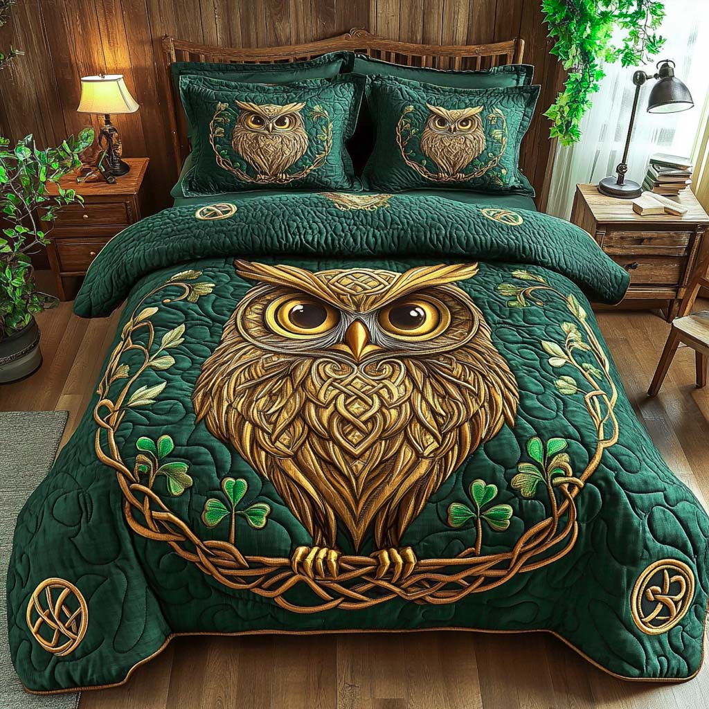 Celtic Night Guardian 3-Piece Quilted Bedding Set Bedspread Set Thanksgiving Gift