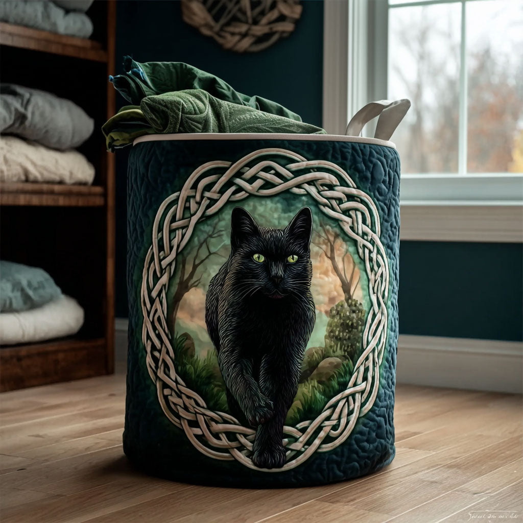 Celtic Shadow Cat Laundry Basket Laundry Gifts, Housewarming Gift Ideas, Mother's Day Gifts