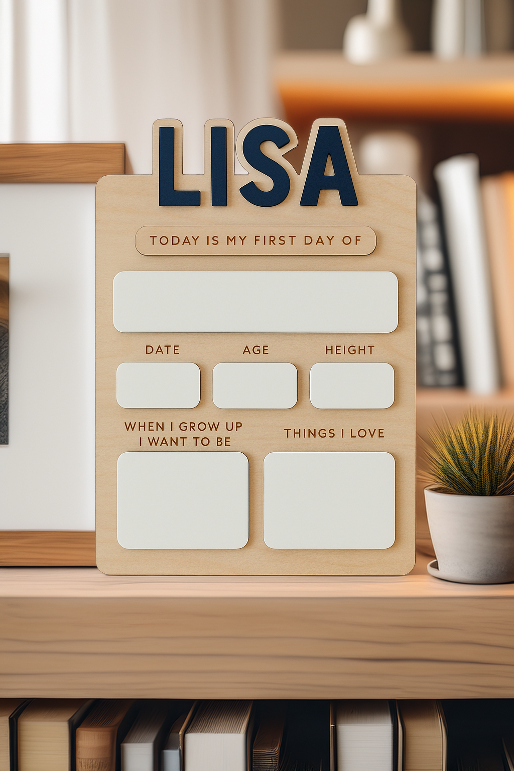 Personalized First & Last Day of School Board for Kids, Reusable Dry Erase Board, Back to School Sign for Preschool Kindergarten Photos