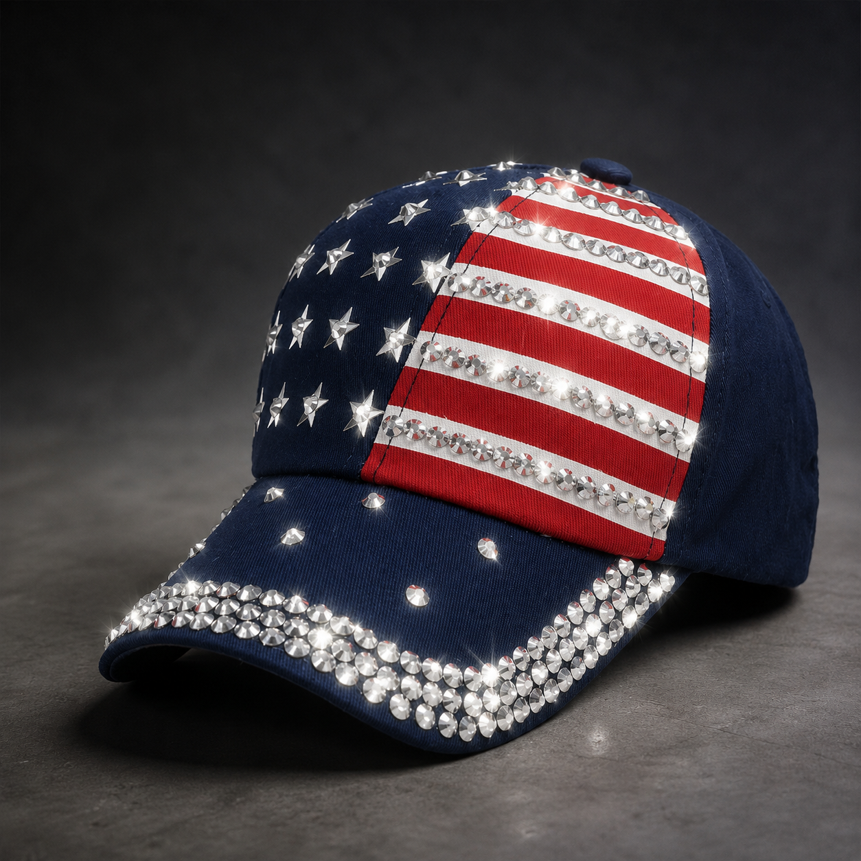 America Flag Rhinestone Bling Baseball Cap, 250th Anniversary Patriotic Hat, 4th Of July America Cap