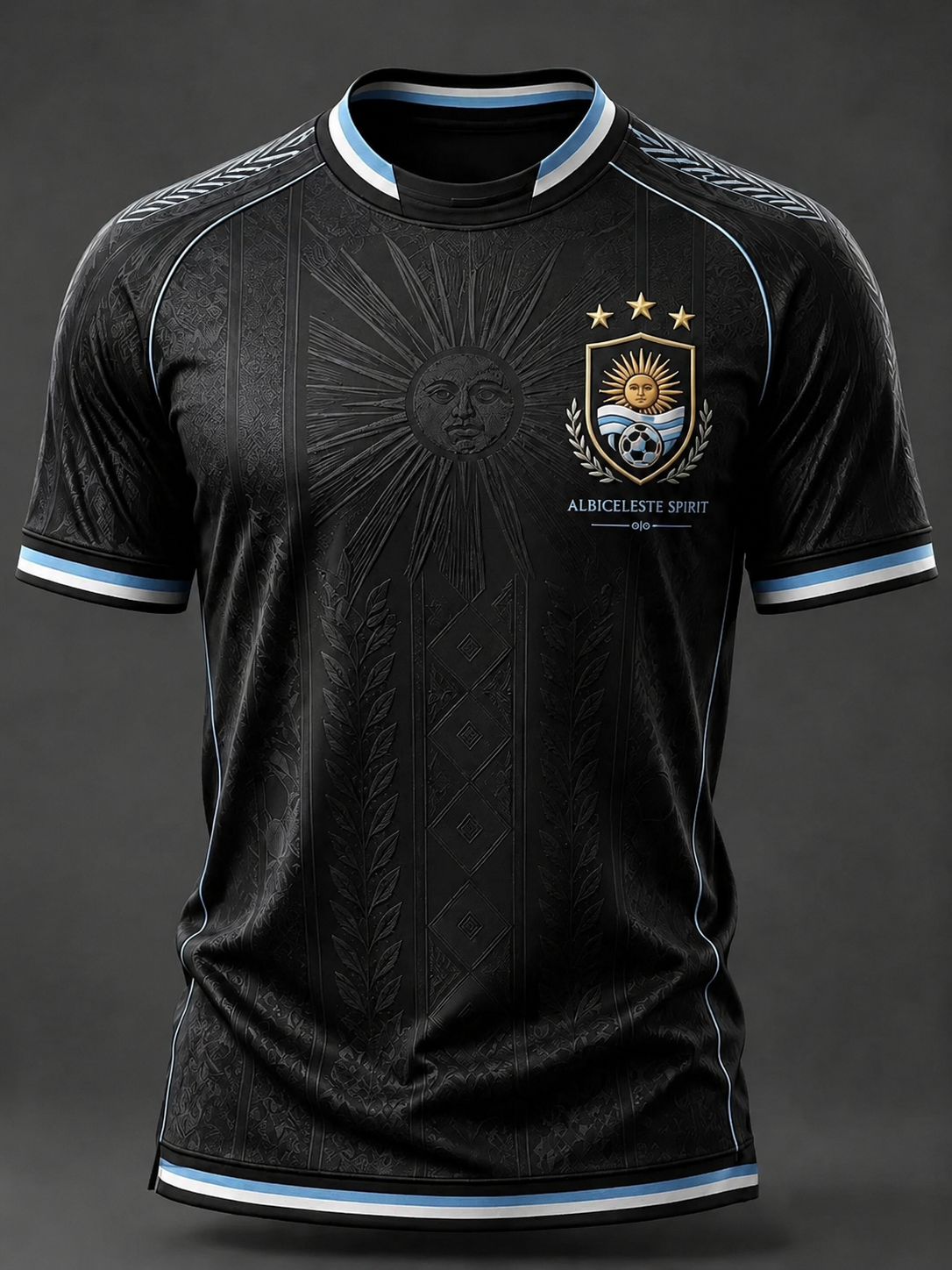 Argentina Sun Crest Printed Soccer Jersey, Argentina Soccer Shirt, Football Fan Gift