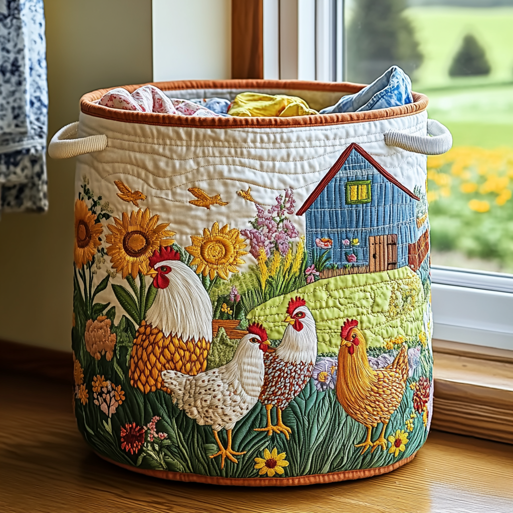Chicken Farm Laundry Basket Laundry Gifts, Housewarming Gift Ideas, Mother's Day Gifts