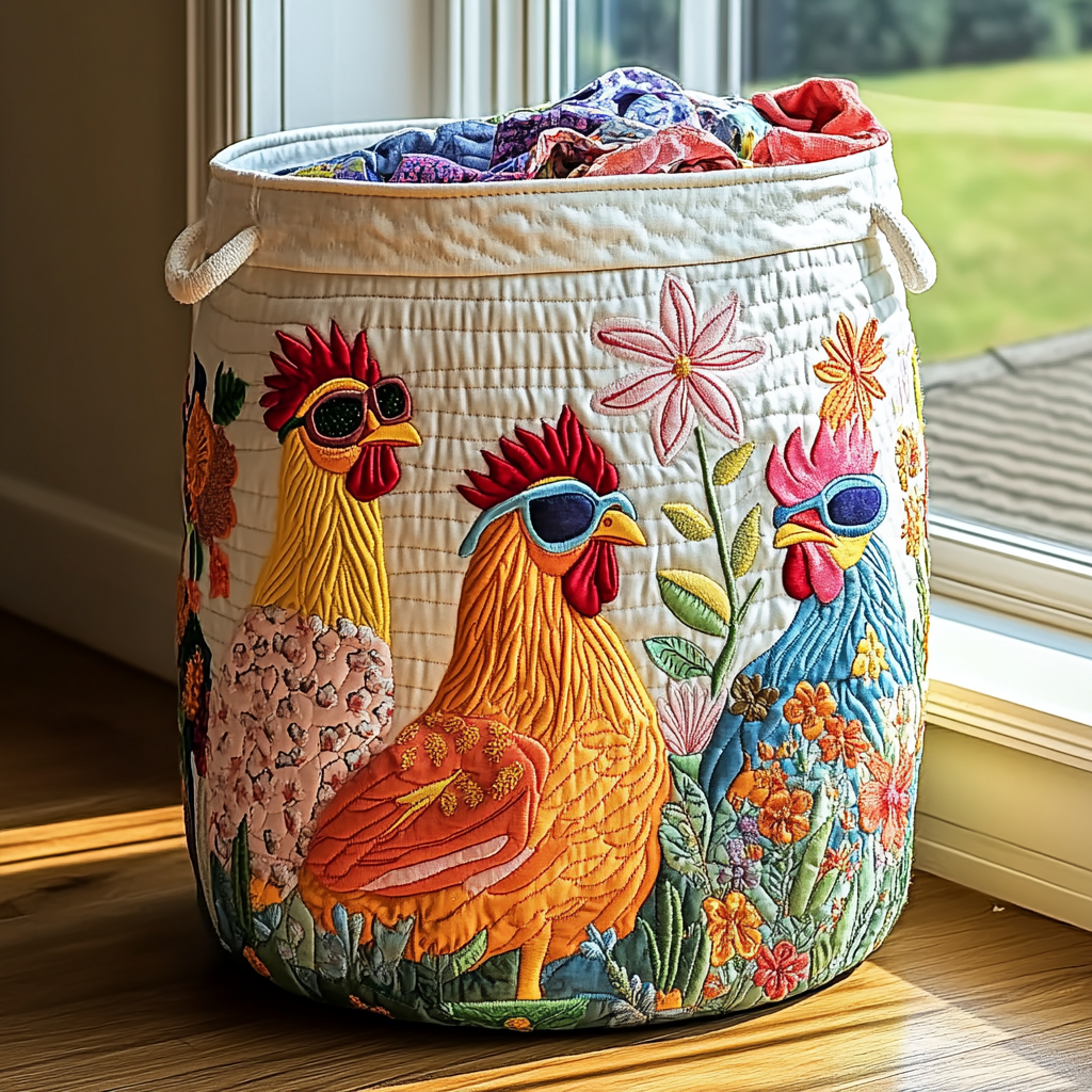 Chicken Garden Laundry Basket Laundry Gifts, Housewarming Gift Ideas, Mother's Day Gifts