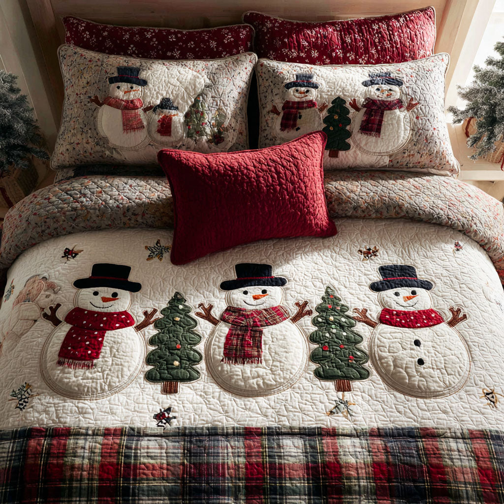 Chilly Smiles 3-Piece Quilted Bedding Set Fall Quilt Sets New Home Gift