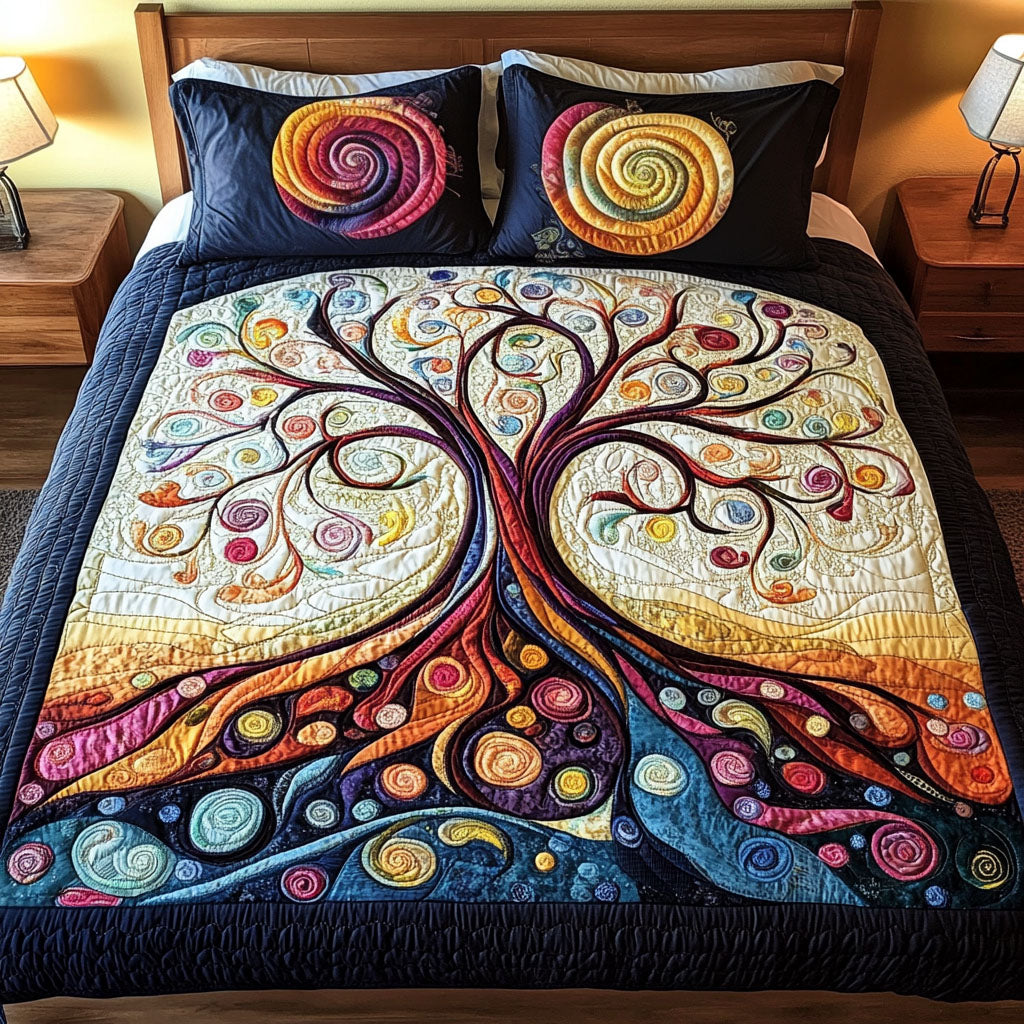 Circle of Life 3-Piece Quilted Bedding Set Lightweight Quilt Set Thanksgiving Gift
