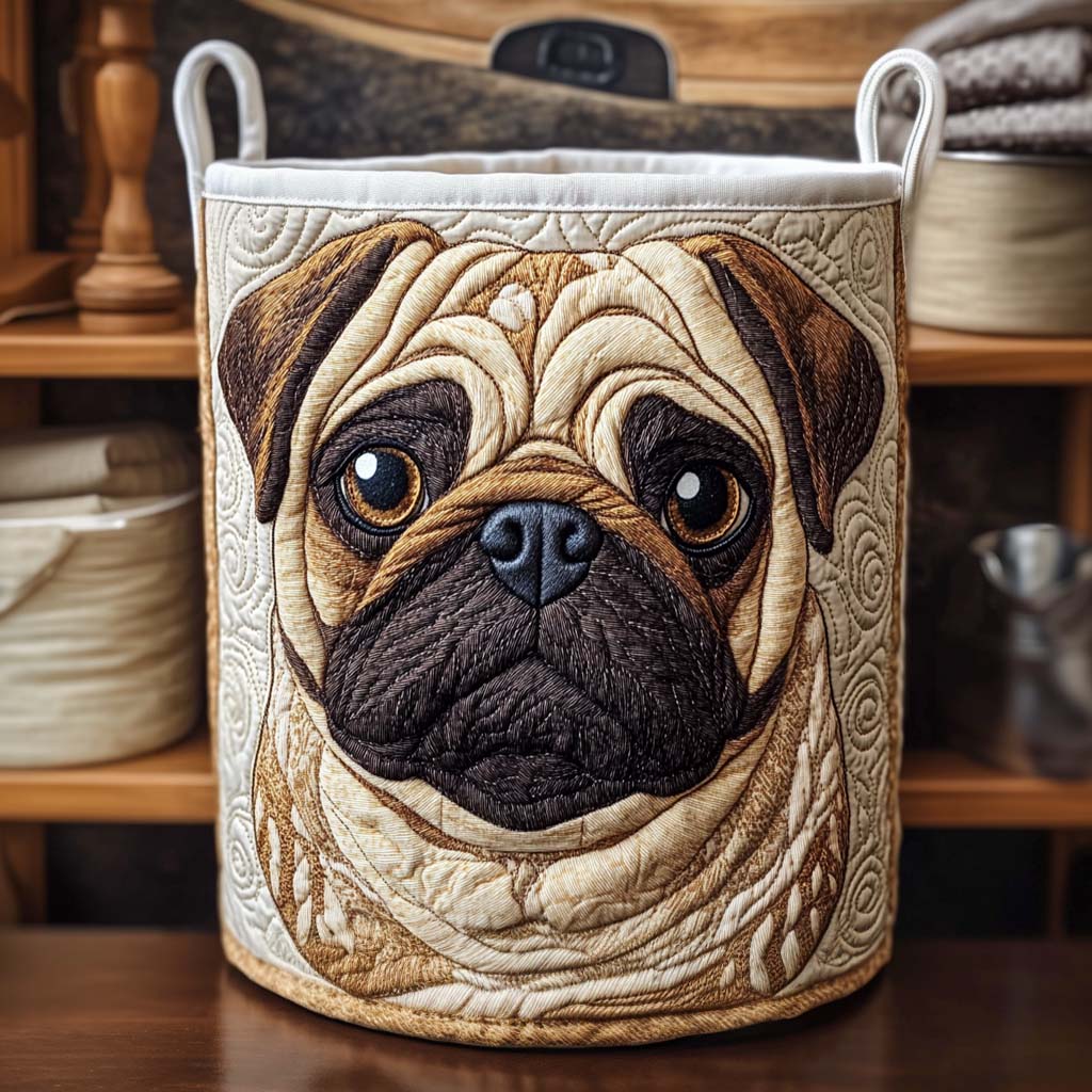 Classic Cozy Pug Laundry Basket Laundry Gifts, Housewarming Gift Ideas, Mother's Day Gifts