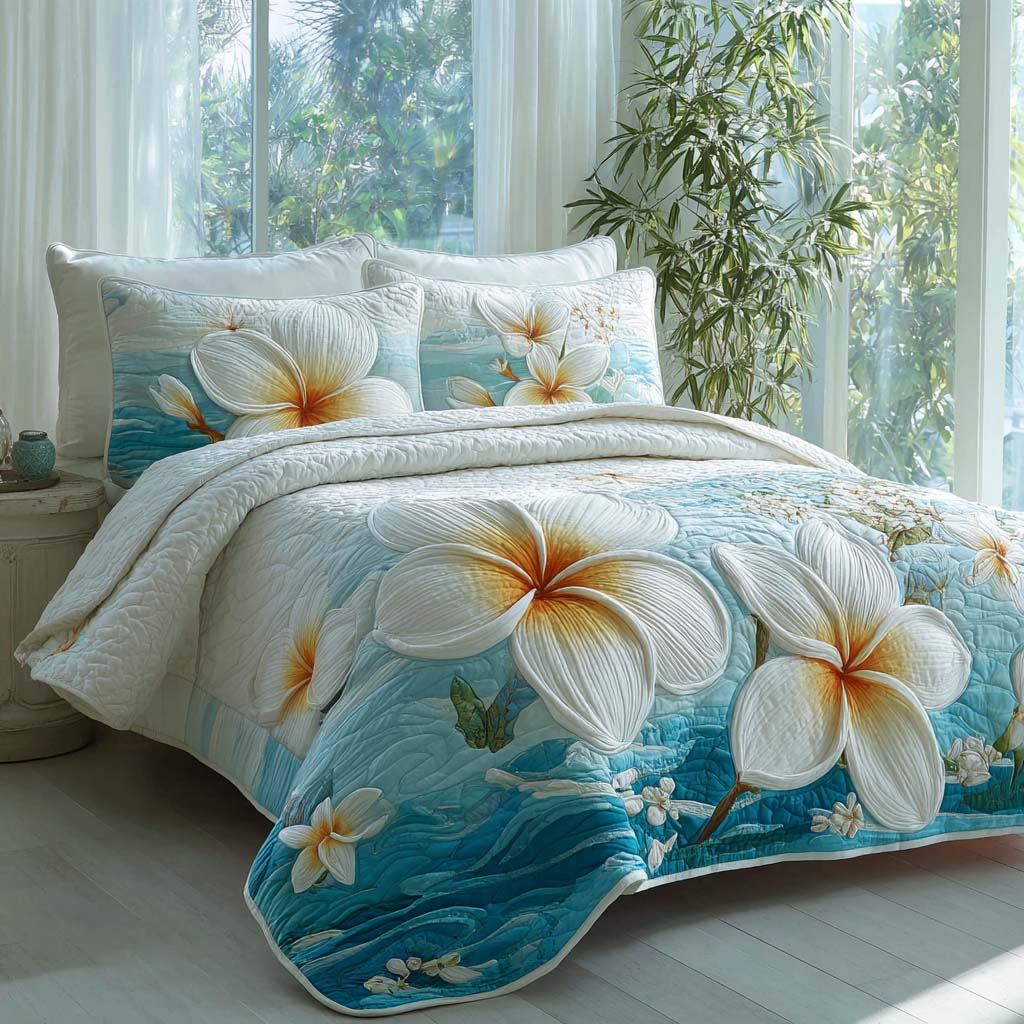Coastal Calm 3-Piece Quilted Bedding Set Fall Quilt Sets Nature Lover Gift Fall Decor Gift