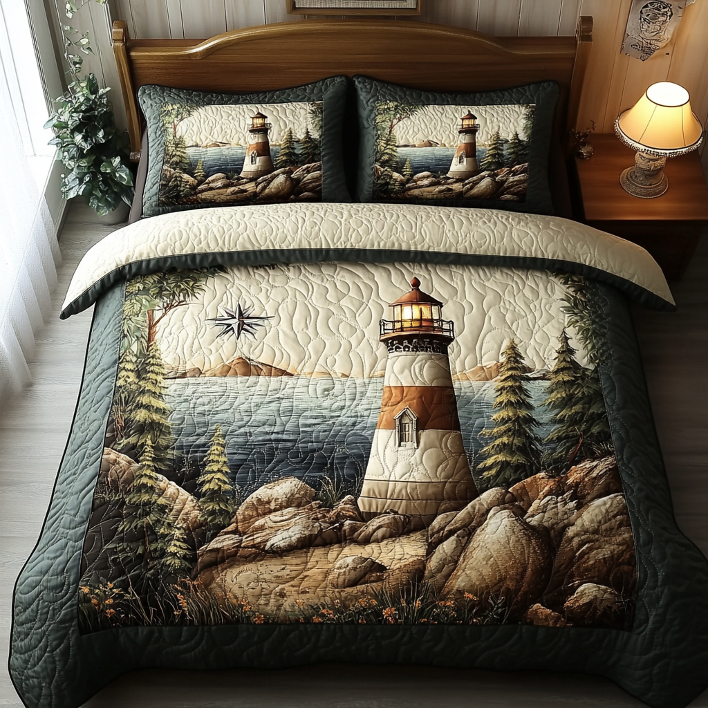 Coastal Calm Quilted Bedding Set Lightweight Quilt Set Nature Lover Gift Fall Decor Gift