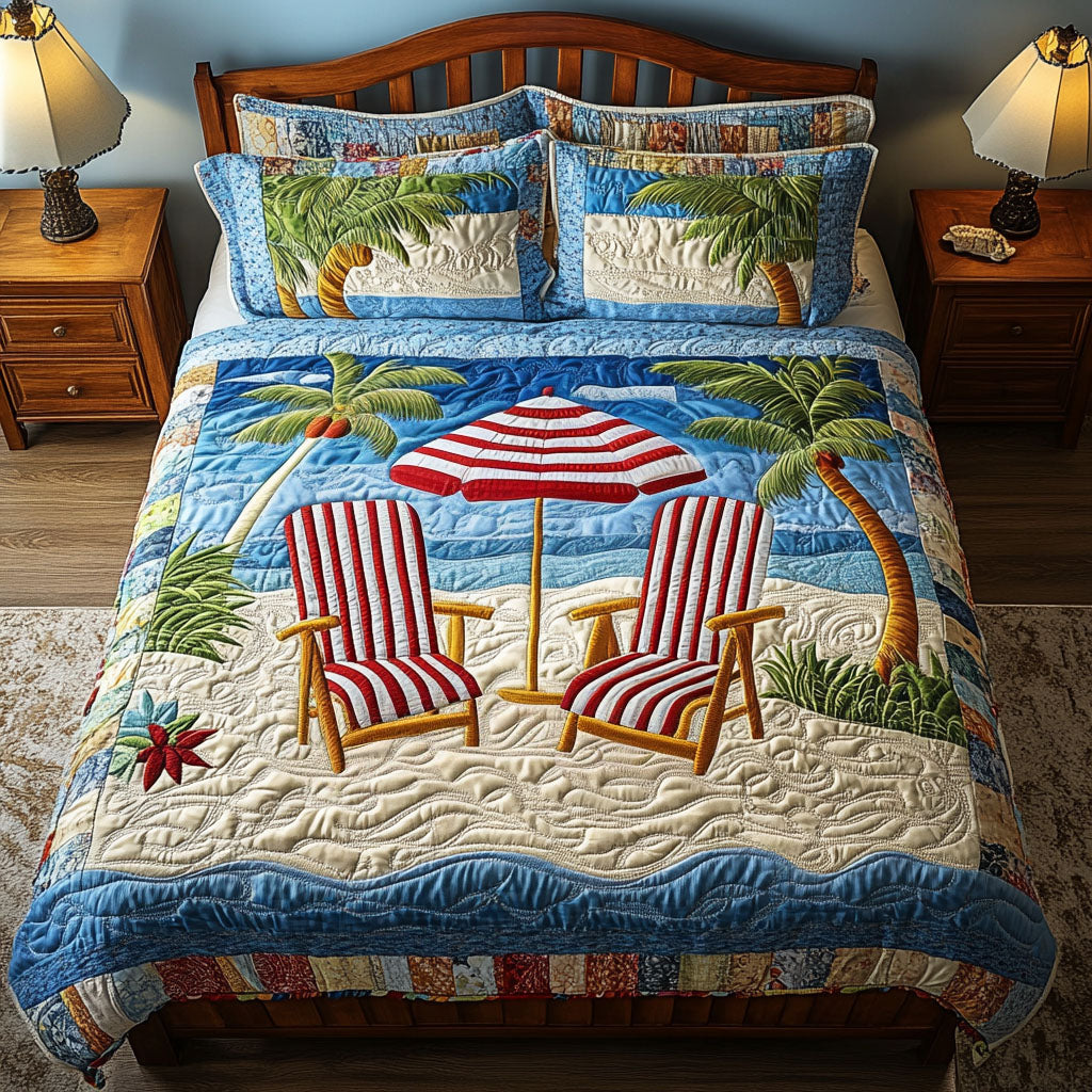 Coastal Escape Quilted Bedding Set Bedspread Set Nature Lover Gift Fall Decor Gift