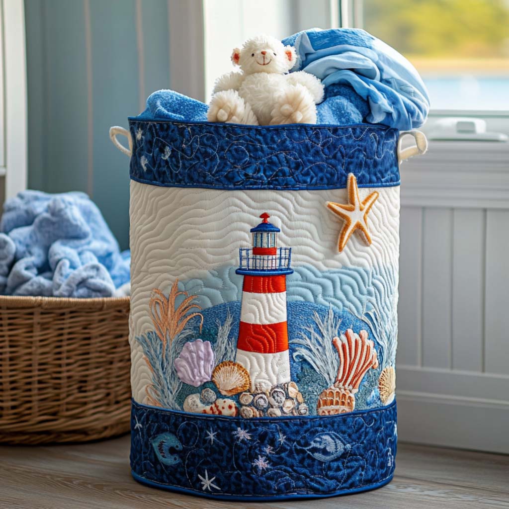 Coastal Light Breeze Laundry Basket Laundry Gifts, Housewarming Gift Ideas, Mother's Day Gifts