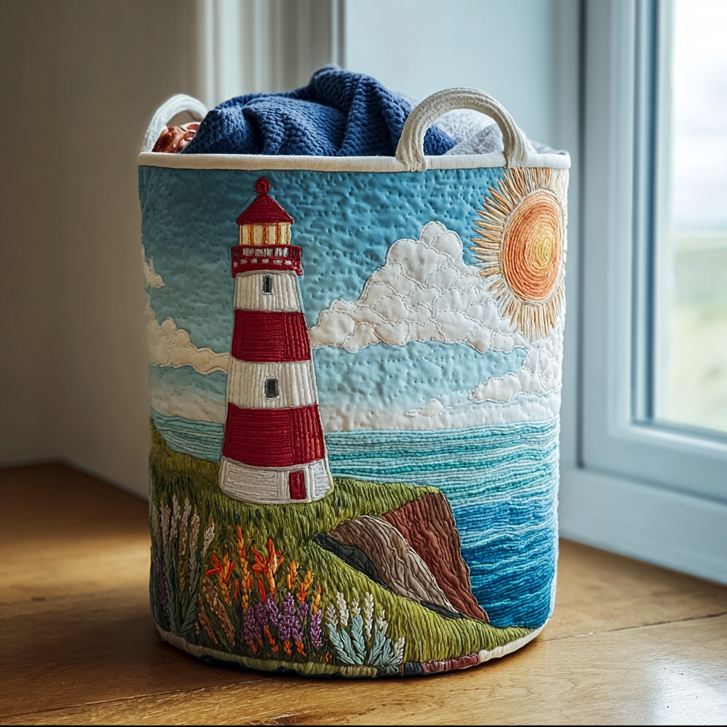 Coastal Lighthouse Laundry Basket Laundry Gifts, Housewarming Gift Ideas, Mother's Day Gifts