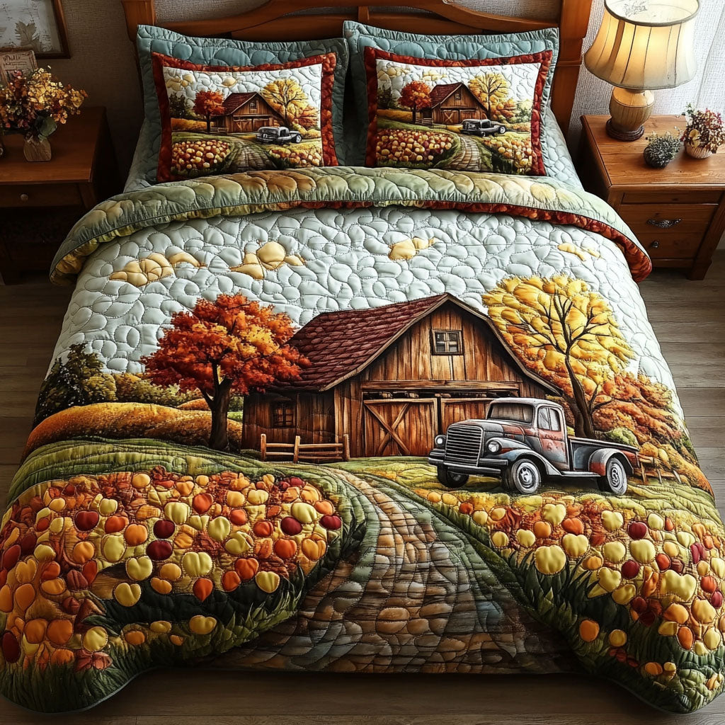 Country Charm Quilted Bedding Set Bedspread Set Nature Lover Gift Fall Decor Gift