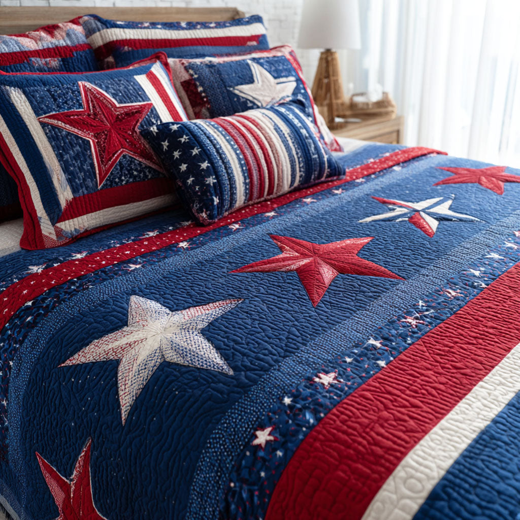 Country Pride Quilted Bedding Set Fall Quilt Sets Nature Lover Gift Fall Decor Gift