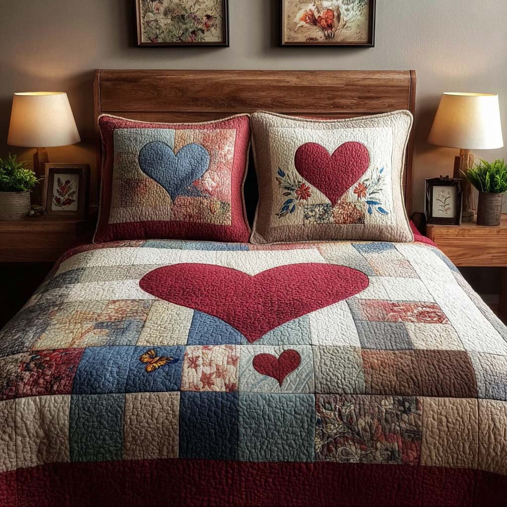 Country Sweetheart Quilted Bedding Set Fall Quilt Sets Nature Lover Gift Fall Decor Gift