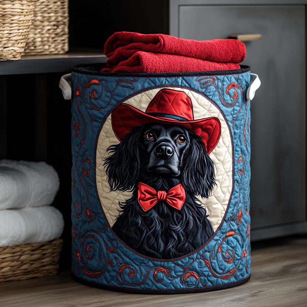 Cowboy Spaniel Charm Laundry Basket Laundry Gifts, Housewarming Gift Ideas, Mother's Day Gifts