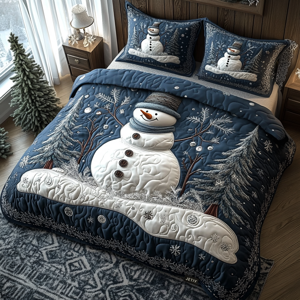 Cozy Christmas Quilted Bedding Set Fall Quilt Sets Christmas Gift For Her