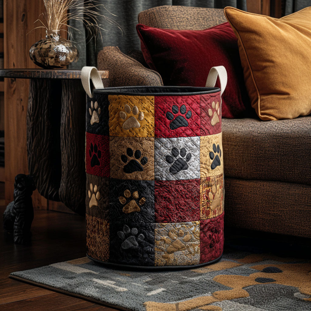 Cozy Lodge Pawprint Laundry Basket Laundry Gifts, Housewarming Gift Ideas, Mother's Day Gifts
