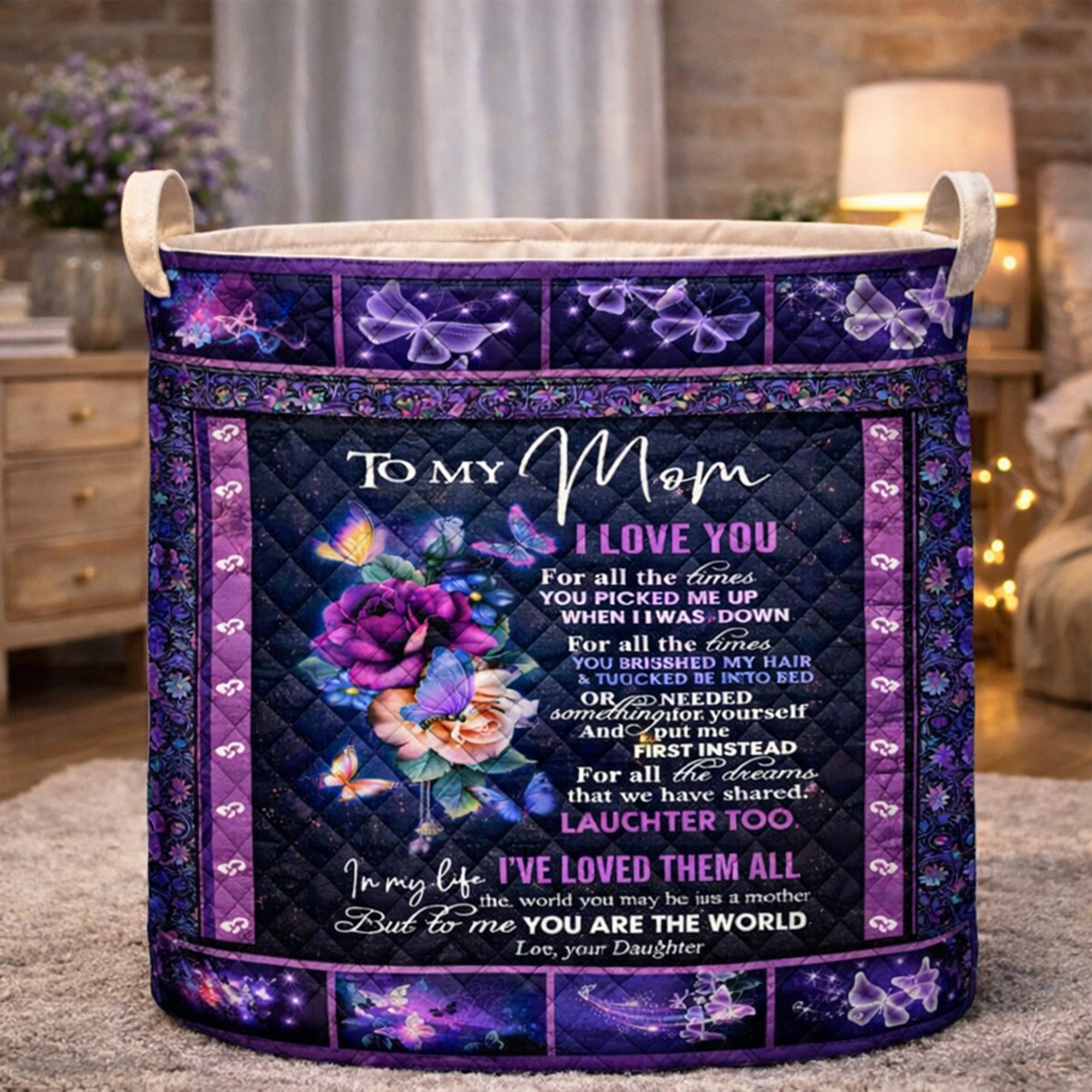 You Are The World Basket Laundry Basket Laundry Gifts, Housewarming Gift Ideas, Mother's Day Presents