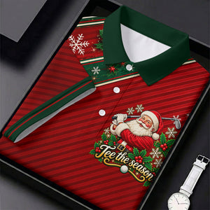 Christmas Tee The Season Santa Golf Shirt, Mens Golf Apparel, Golf Gifts For Men