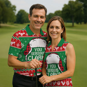 Christmas You Serious Clark Golf Shirt, Golf Shirts For Men, Funny Mens Golf Shirts