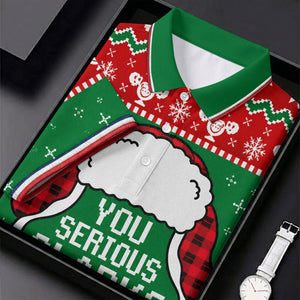 Christmas You Serious Clark Golf Shirt, Golf Shirts For Men, Funny Mens Golf Shirts