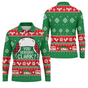 Christmas You Serious Clark Golf Shirt, Golf Shirts For Men, Funny Mens Golf Shirts