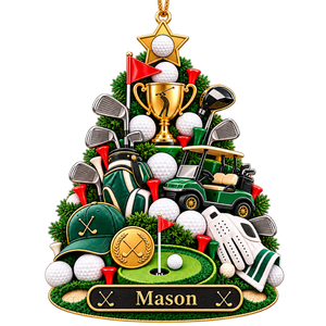 Custom Name Golf Christmas Tree Acrylic Ornament, Christmas Gifts, Golf Lover Gifts