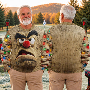 Grumpy Face Ugly Christmas Sweater - view 4