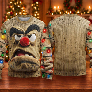 Grumpy Face Ugly Christmas Sweater - view 5