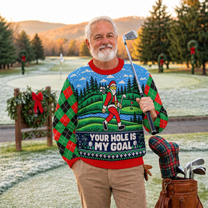 Christmas Your Hole Is My Goal Ugly Sweater, Ugly Sweater Party, Golf Lover Gifts