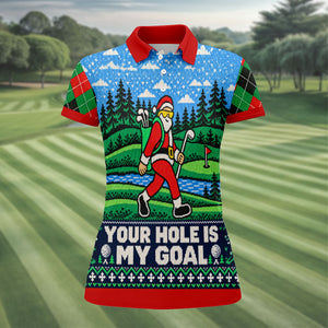 Christmas Your Hole Is My Goal Golf Shirt, Ladies Golf Shirts, Golf Shirts For Women