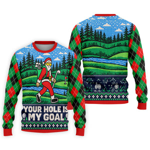 Christmas Your Hole Is My Goal Golf Shirt, Mens Golf Polo, Mens Holiday Golf Shirts
