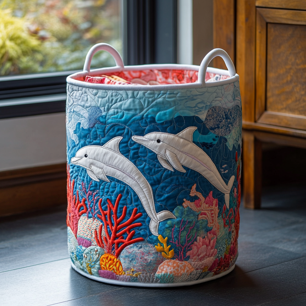 Dolphin Drift Laundry Basket Laundry Gifts, Housewarming Gift Ideas, Mother's Day Gifts