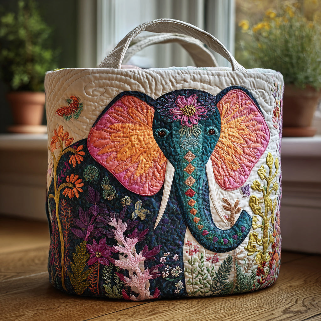 Elephant Bloom Laundry Basket Laundry Gifts, Housewarming Gift Ideas, Mother's Day Gifts