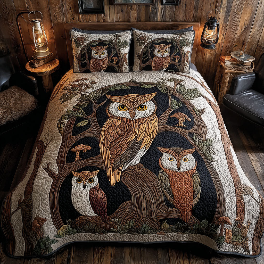 Ember Eyes Quilted Bedding Set Lightweight Quilt Set Housewarming Gift