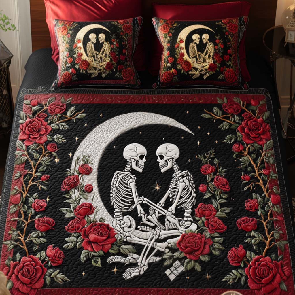 Eternal Lovers 3-Piece Quilted Bedding Set Quilted Bedspread New Home Gift