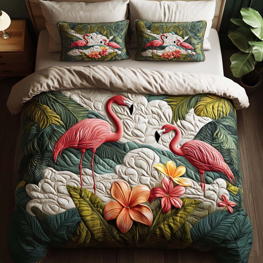 Exotic Haven 3-Piece Quilted Bedding Set Fall Quilt Sets Thanksgiving Gift