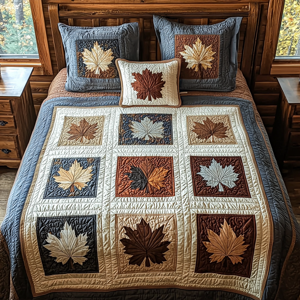 Falling Beauty 3-Piece Quilted Bedding Set Lightweight Quilt Set Mothers Day Gift