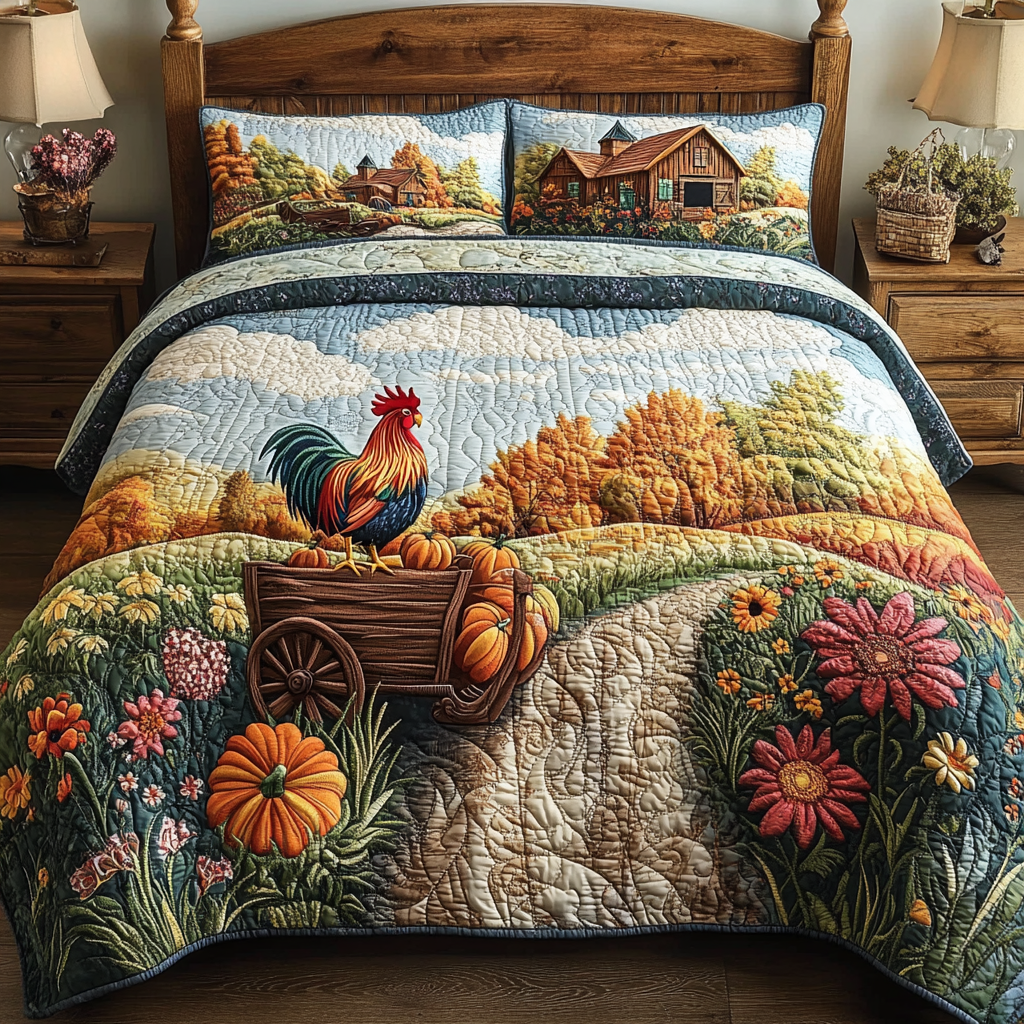 Farm Fresh Quilted Bedding Set Fall Quilt Sets New Home Gift