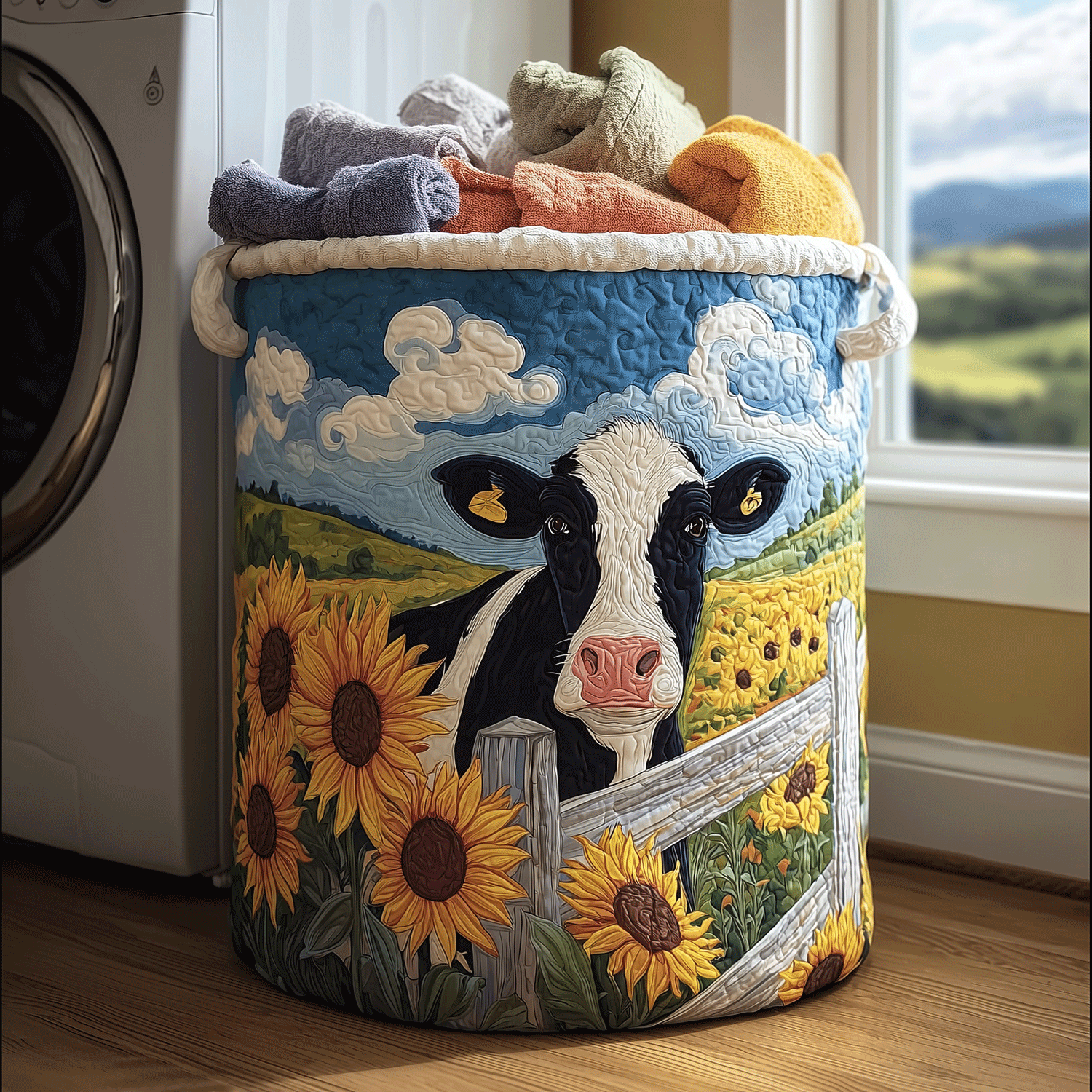 Farmhouse Cow Laundry Basket Laundry Gifts, Housewarming Gift Ideas, Mother's Day Gifts