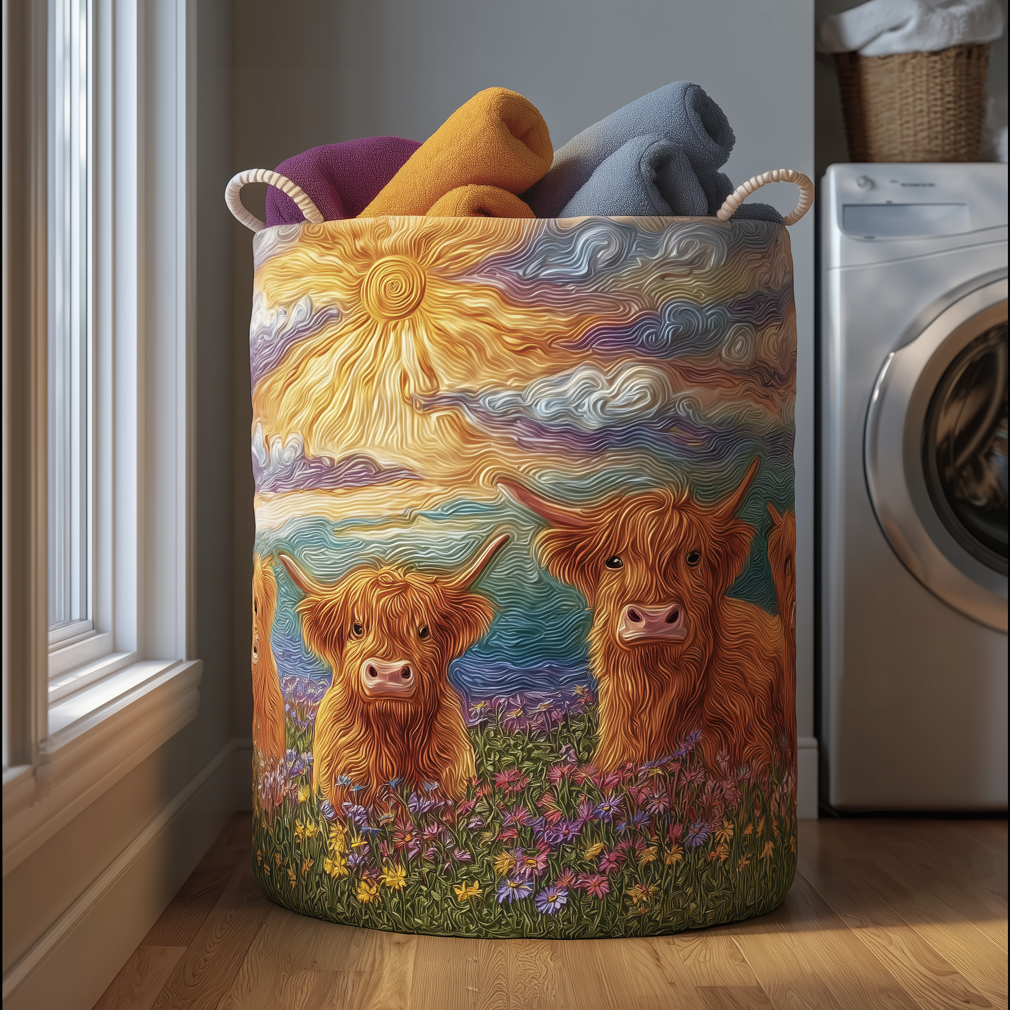 Floral Cow Laundry Basket Laundry Gifts, Housewarming Gift Ideas, Mother's Day Gifts