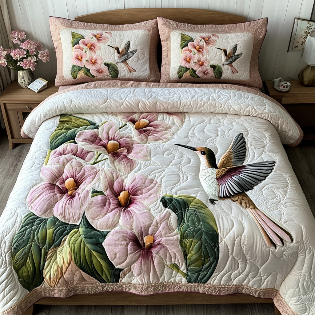 Floral Haven 3-Piece Quilted Bedding Set Fall Quilt Sets Mothers Day Gift
