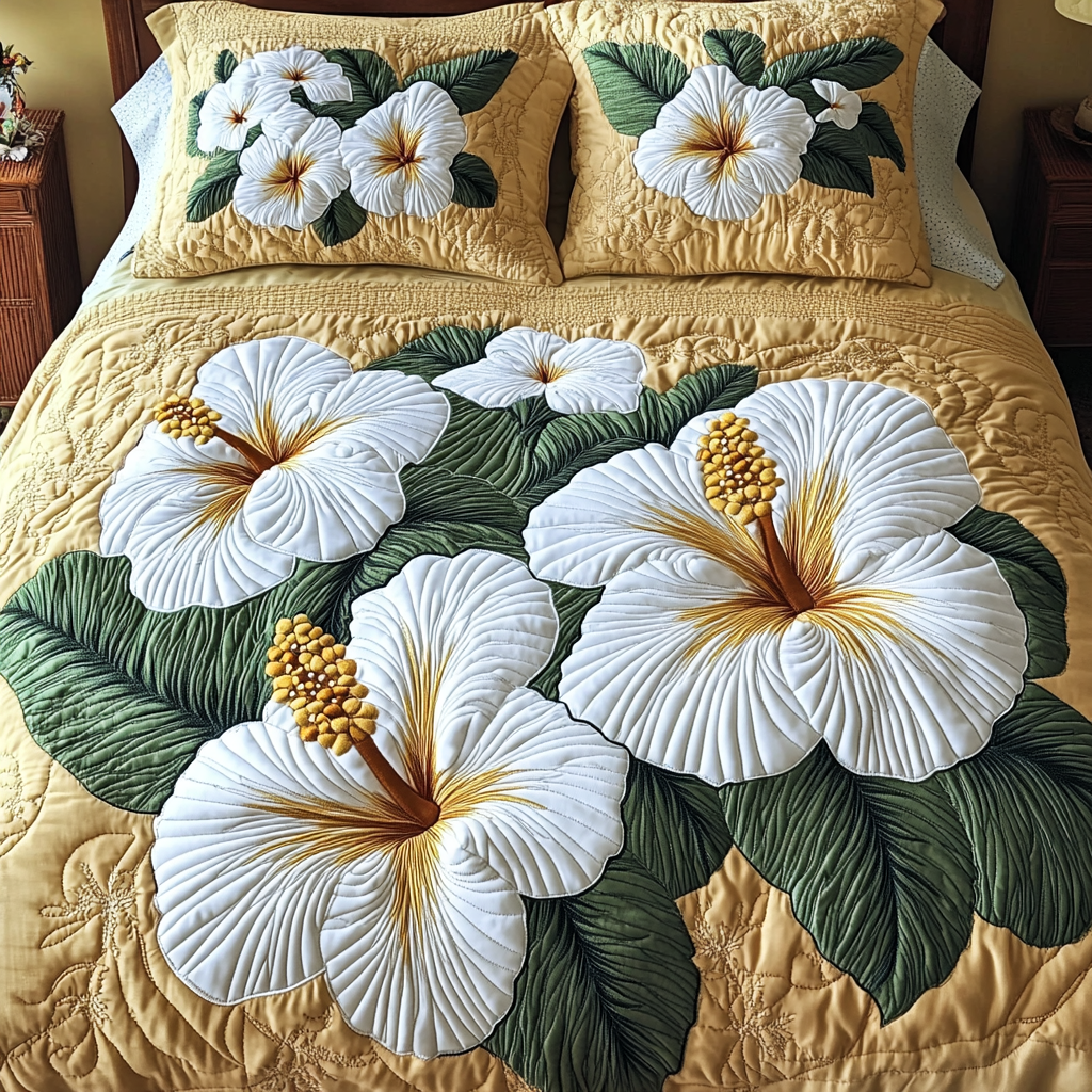 Floral Hues 3-Piece Quilted Bedding Set Fall Quilt Sets Housewarming Gift