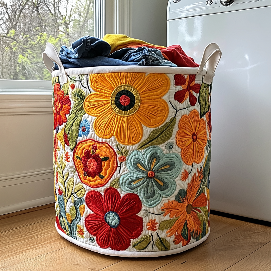 Floral Joy Laundry Basket Laundry Gifts, Housewarming Gift Ideas, Mother's Day Gifts